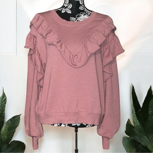 Vanilla Sky Ruffle Sweatshirt - Picture 1 of 5